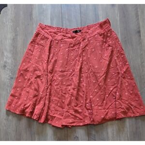 Torrid Burnt Orange Skirt With Pink Embroidered Flowers High Waist Skirt Women L